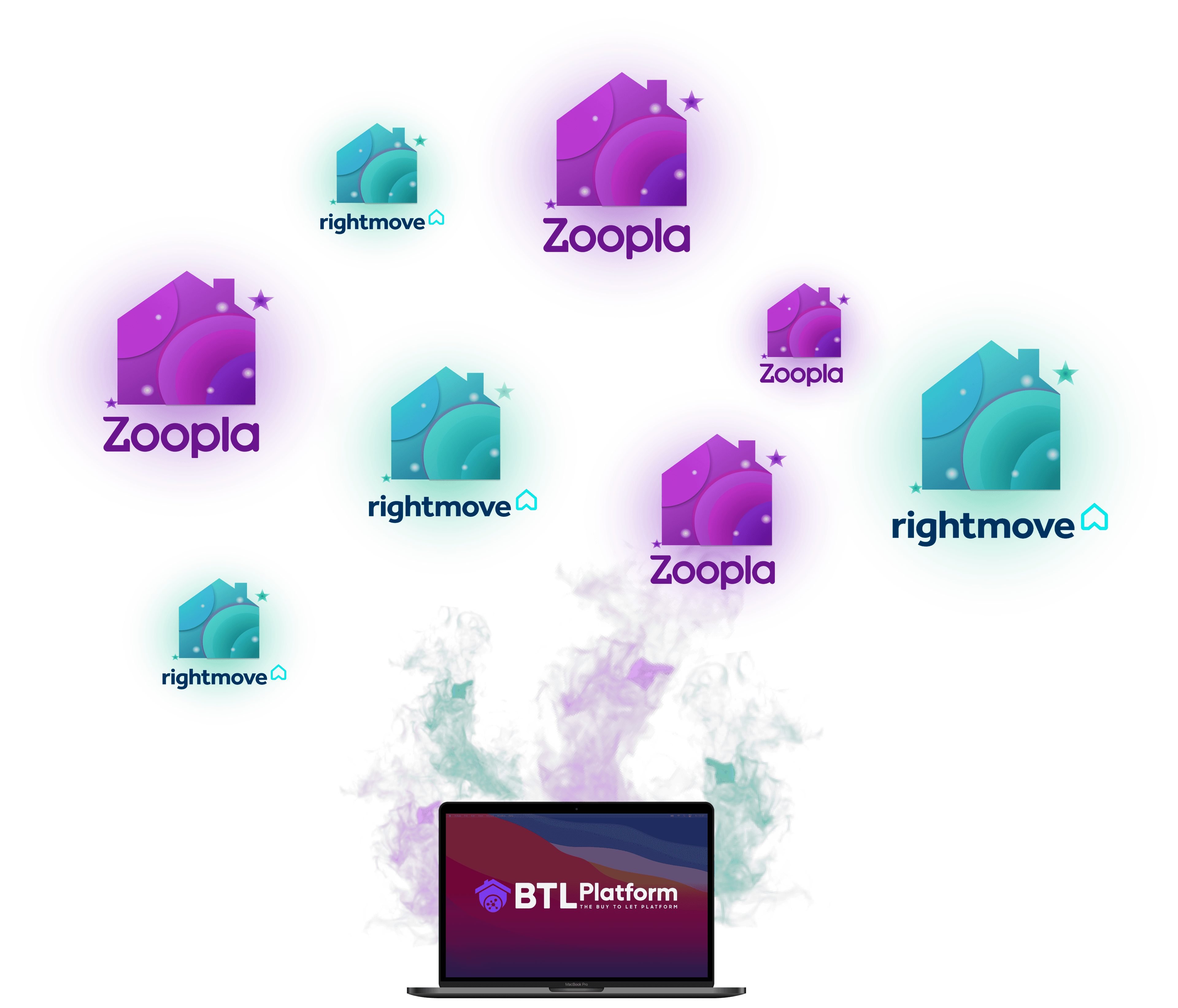 Buy-To-Let Platform Rightmove and Zoopla Logos Graphic